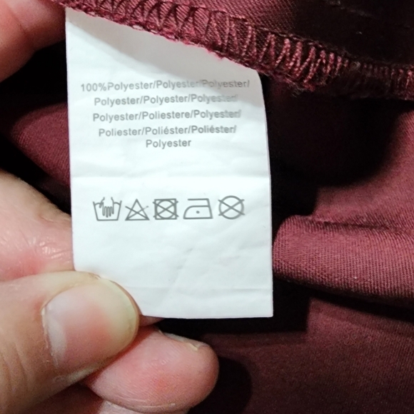 NWT Glamorous Burgundy Satin Feather Trim Wrap Mini Dress Size Large - Picture 7 of 7